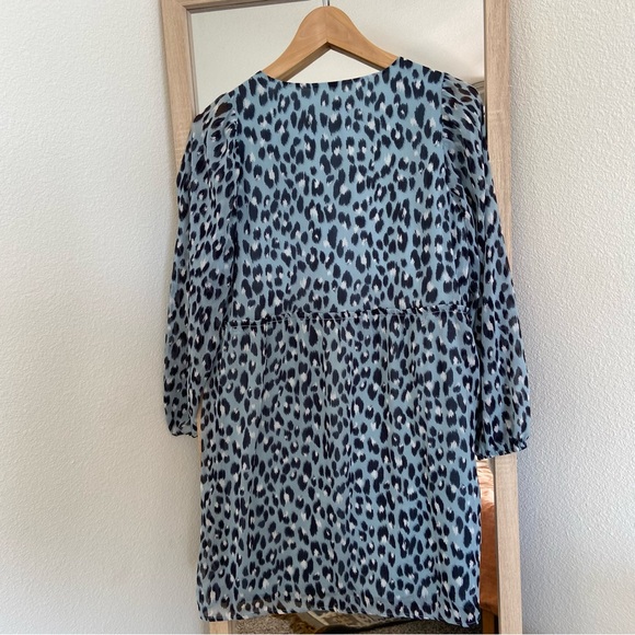 LOFT Leopard print blue dress - Picture 4 of 4